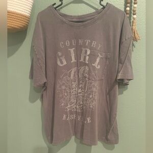 Country Girl Graphic T-Shirt - Gray